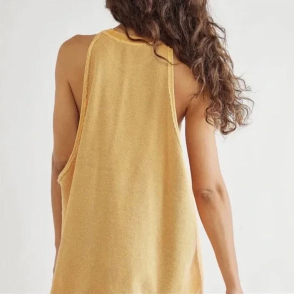 Free People We the Free Sweater Terry Muscle Tunic Tank XS Orange Oversized